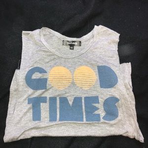 light grey “good times” muscle tee
